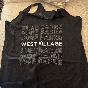 Pure Barre Charcoal Tank with White Text